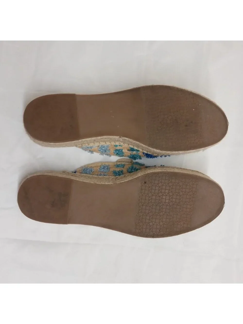 Treasure & Bond Woven Espadrille Mules Sz 10M Beige Slip-On Flats
